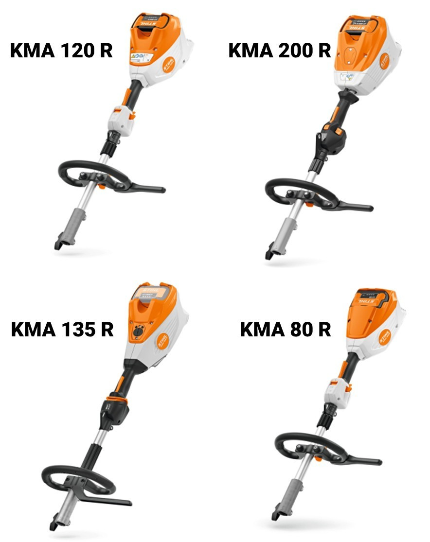 Comparatif des combisystèmes STIHL : KMA 80, KMA 120, KMA 135 et KMA 200